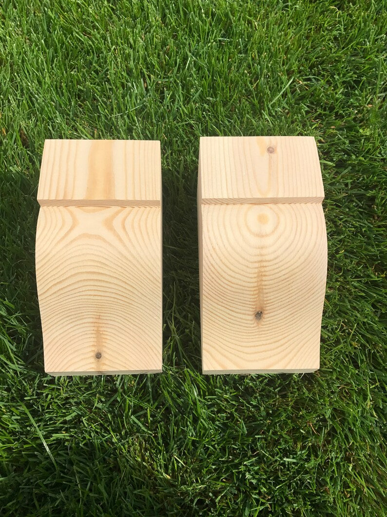 Wooden Corbels (Shelf Brackets) solid pine style E (1 pair)
