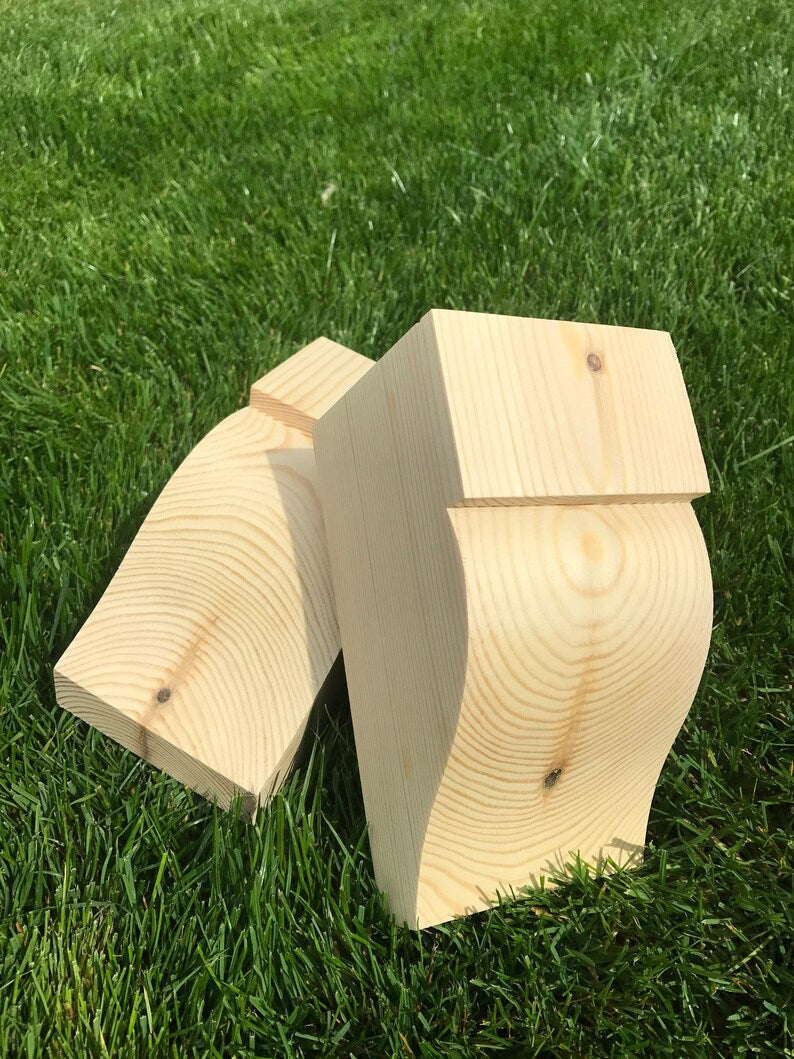 Wooden Corbels (Shelf Brackets) solid pine style E (1 pair)