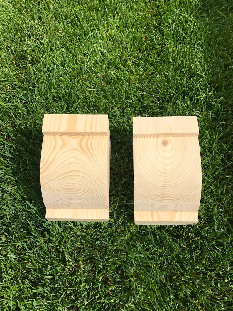 Wooden Corbels (Shelf Brackets) solid pine style C (1 pair)