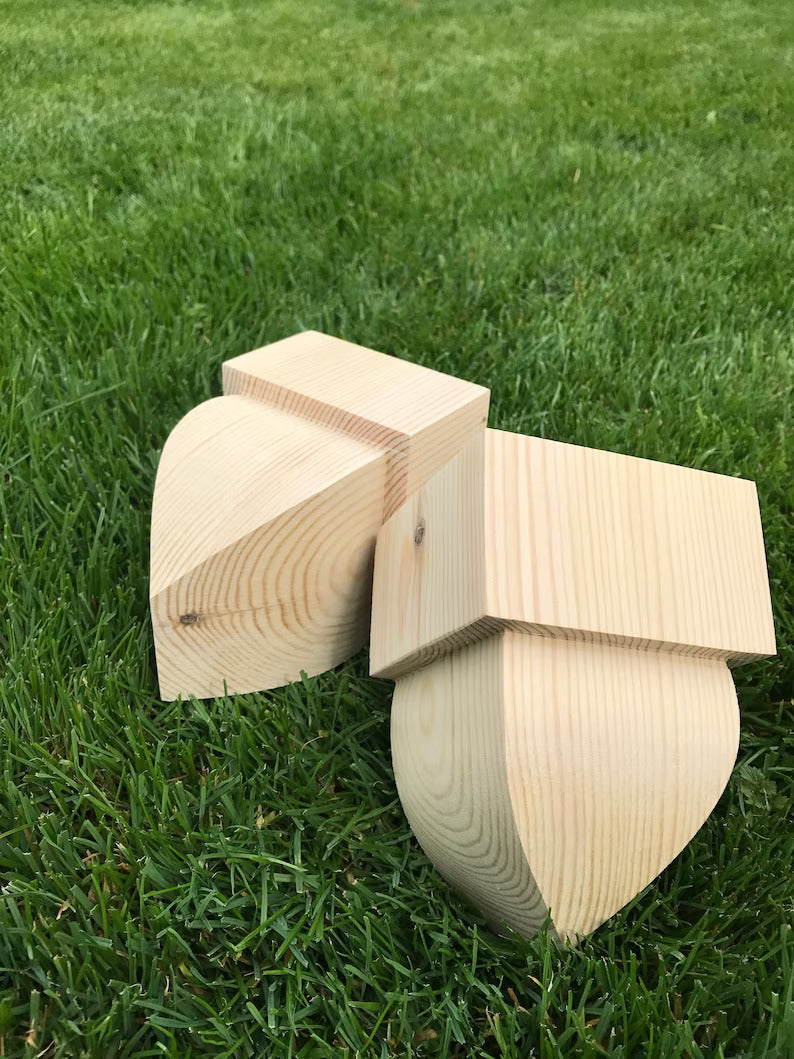 Wooden Corbels (Shelf Brackets) solid pine style D (1 pair)