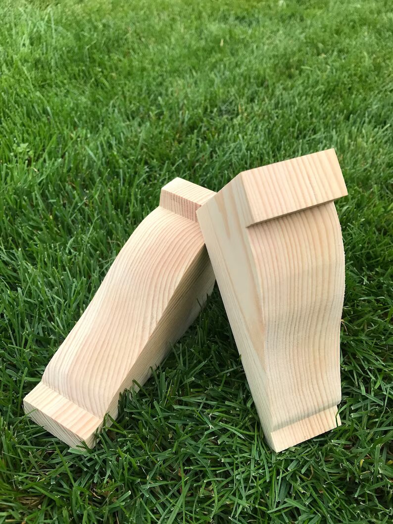 Wooden Corbels (Shelf Brackets) solid pine style L (1 pair)