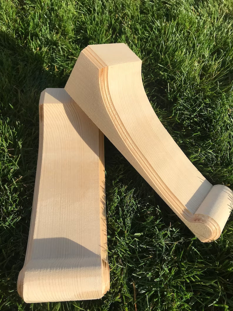 Wooden Corbels (Shelf Brackets) solid pine style S (1 pair)