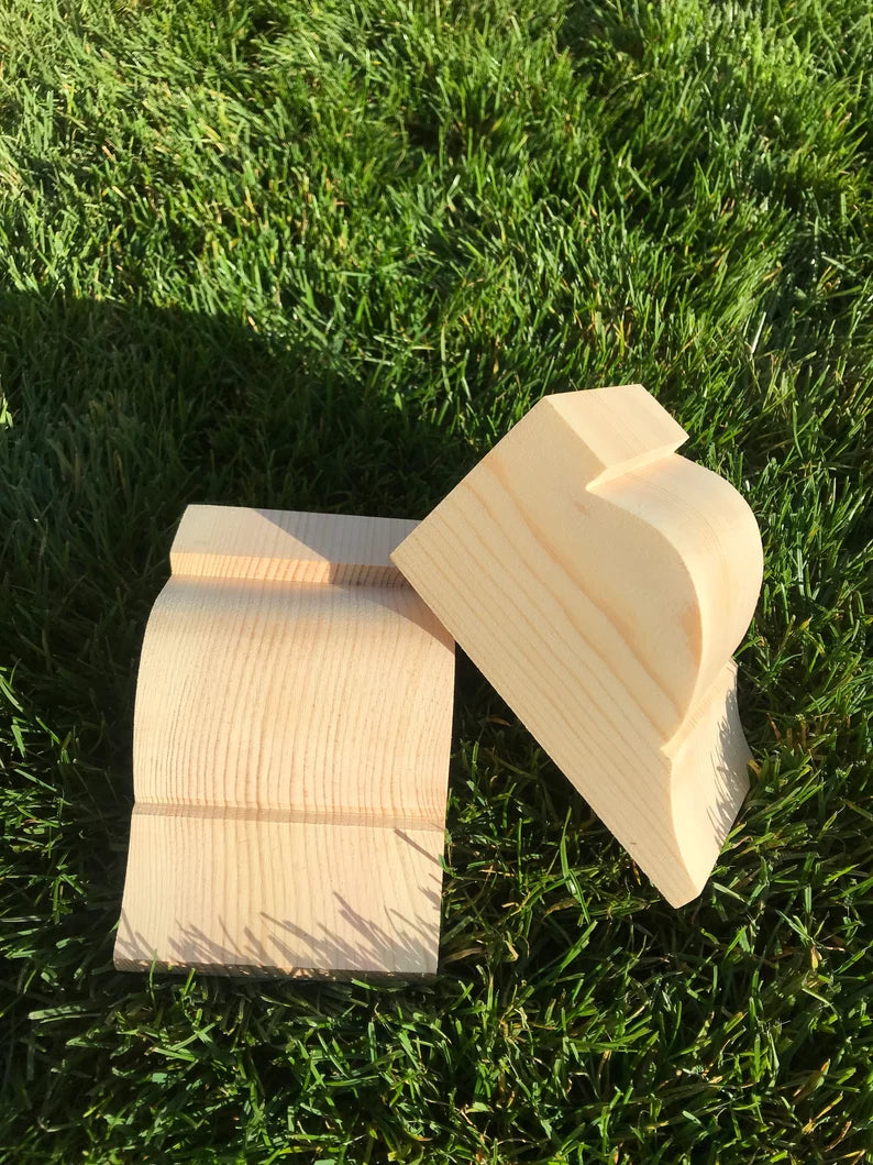 Wooden Corbels (Shelf Brackets) solid pine style R (1 pair)