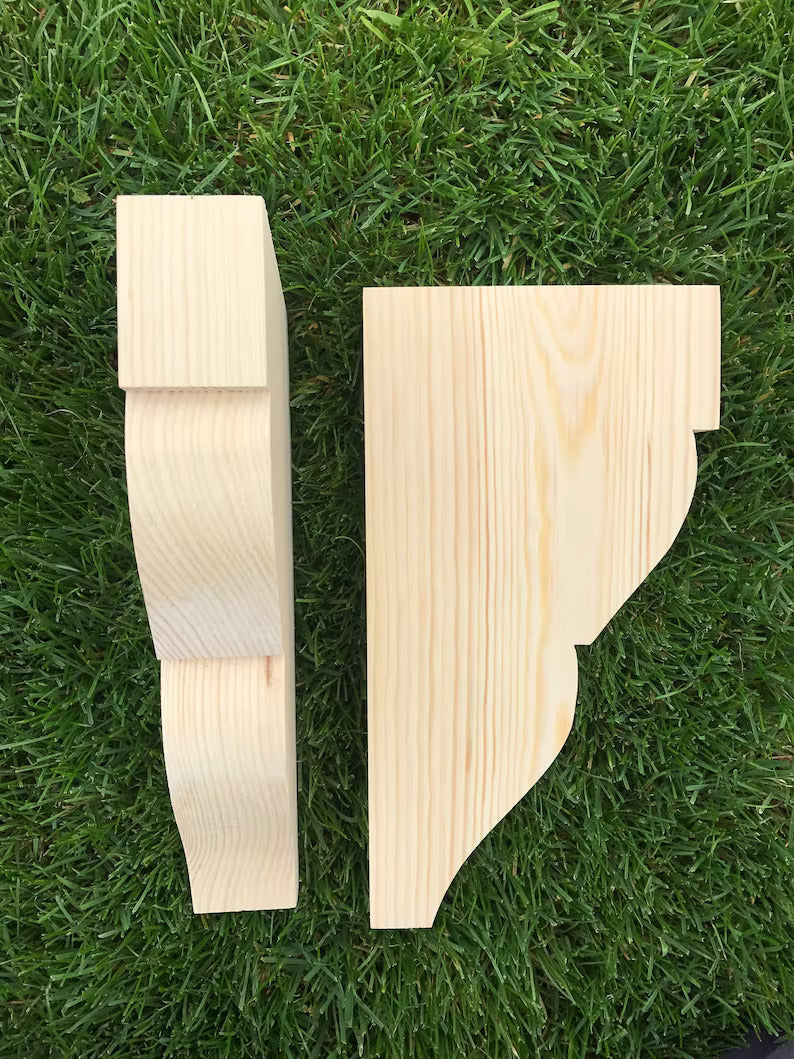 Wooden Corbels (Shelf Brackets) solid pine style J (1 pair)