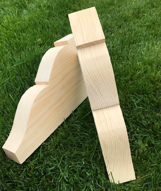 Wooden Corbels (Shelf Brackets) solid pine style J (1 pair)