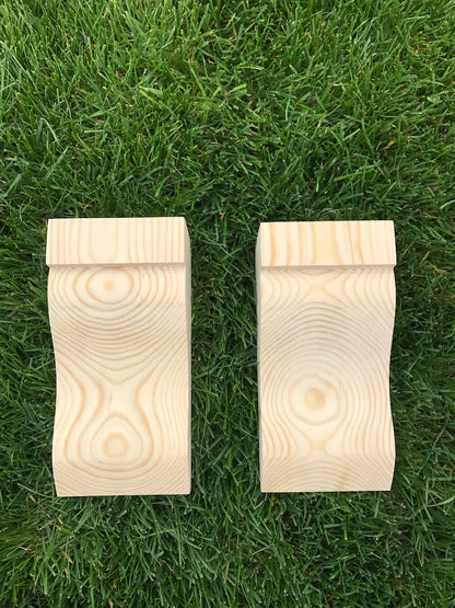 Wooden Corbels (Shelf Brackets) solid pine style B (1 pair)