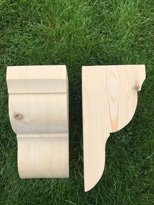 Wooden Corbels (Shelf Brackets) solid pine style G (1 pair)