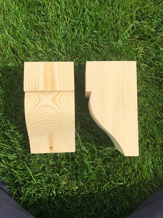 Wooden Corbels (Shelf Brackets) solid pine style E (1 pair)