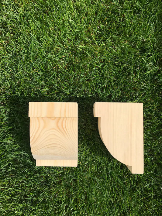 Wooden Corbels (Shelf Brackets) solid pine style C (1 pair)