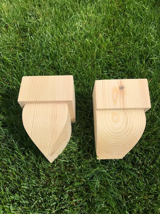 Wooden Corbels (Shelf Brackets) solid pine style D (1 pair)