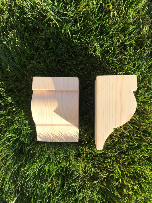 Wooden Corbels (Shelf Brackets) solid pine style R (1 pair)