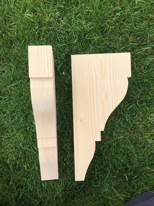 Wooden Corbels (Shelf Brackets) solid pine style K (1 pair)